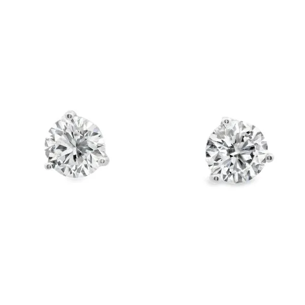 2.42cttw Lab-Grown Diamond 3-Prong Stud Earrings in 14k White Gold Clark's Diamond Jewelers Coeur d'Alene, ID