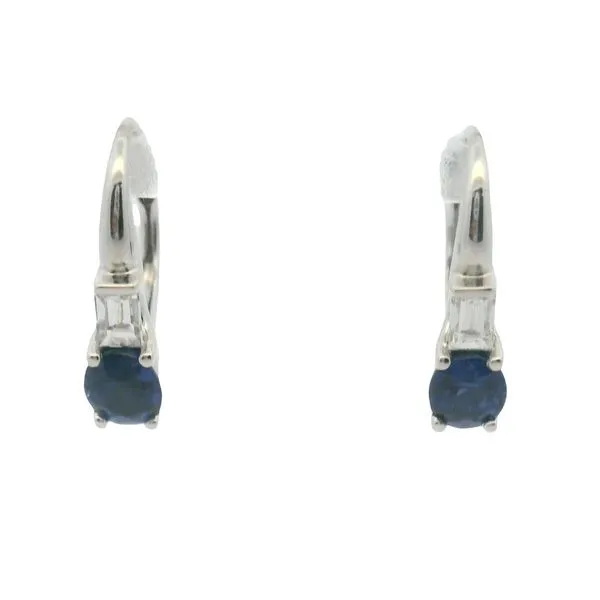 1.00ct Sapphire Lever-Back Earrings in 18k White Gold Clark's Diamond Jewelers Coeur d'Alene, ID