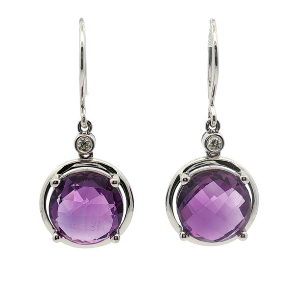 7.09cttw Amethyst Dangle Earrings in 14k White Gold Clark's Diamond Jewelers Coeur d'Alene, ID