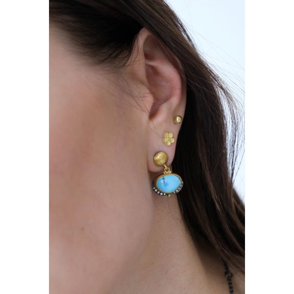 Golden Hill Turquoise Dangle Earrings Image 2 Clark's Diamond Jewelers Coeur d'Alene, ID