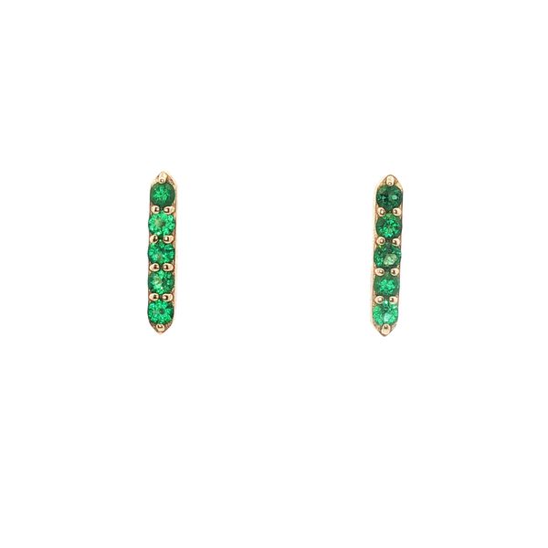 Emerald Line Earrings in 14k Yellow Gold Clark's Diamond Jewelers Coeur d'Alene, ID