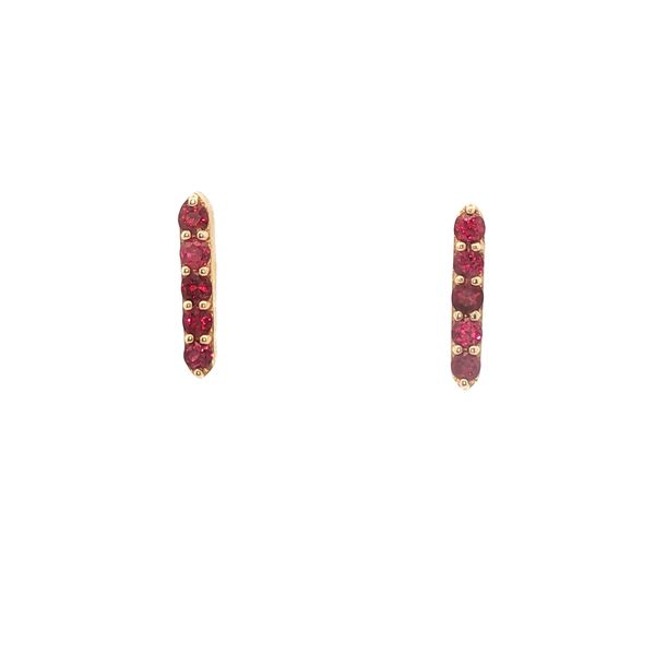 Ruby Line Earrings in 14k Yellow Gold Clark's Diamond Jewelers Coeur d'Alene, ID