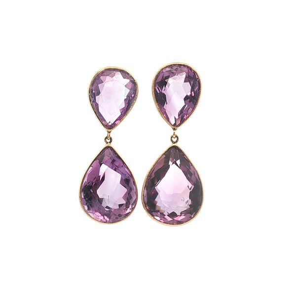 Amethyst Earrings in 14k Yellow Gold Clark's Diamond Jewelers Coeur d'Alene, ID