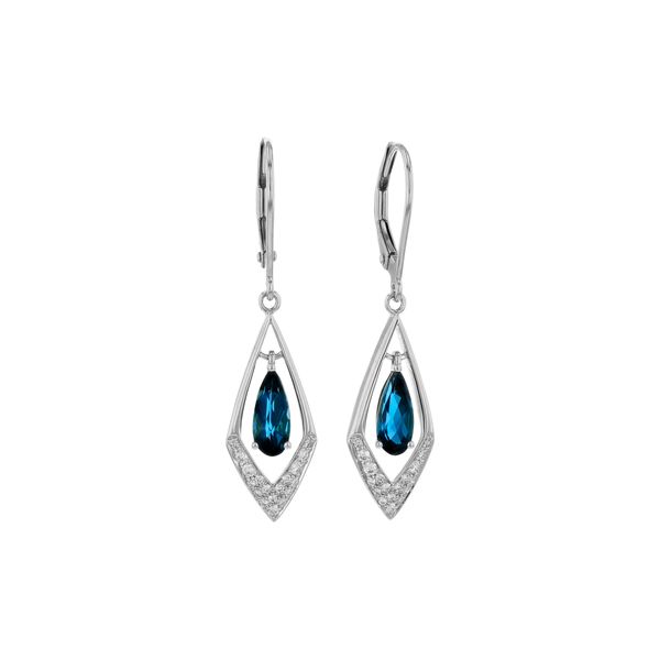 London Blue Topaz & Diamond Dangle Earrings Clark's Diamond Jewelers Coeur d'Alene, ID
