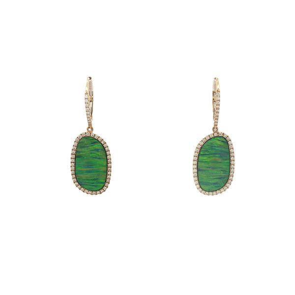 Opal Doublet Halo Earrings Clark's Diamond Jewelers Coeur d'Alene, ID