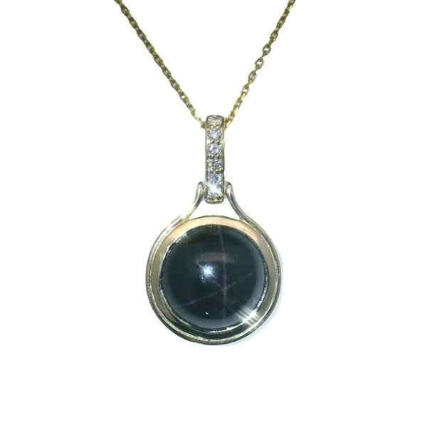 7.73ct Six-Ray Star Garnet Bezel Pendant in 14k Yellow Gold Clark's Diamond Jewelers Coeur d'Alene, ID