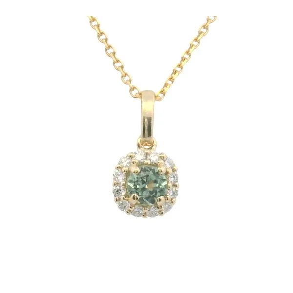 0.32ct Green Montana Sapphire Pendant in 14k Yellow Gold Clark's Diamond Jewelers Coeur d'Alene, ID