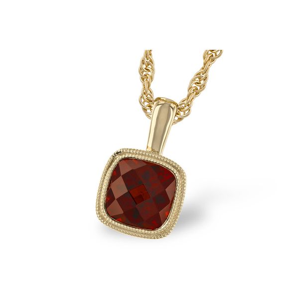1.22ct Garnet Pendant in 14k Yellow Gold Clark's Diamond Jewelers Coeur d'Alene, ID