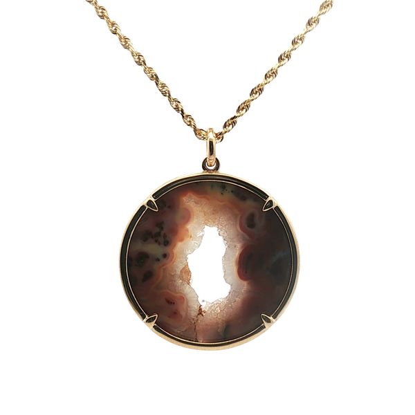 Marcasite Druzy Pendant in 14k Yellow Gold Clark's Diamond Jewelers Coeur d'Alene, ID