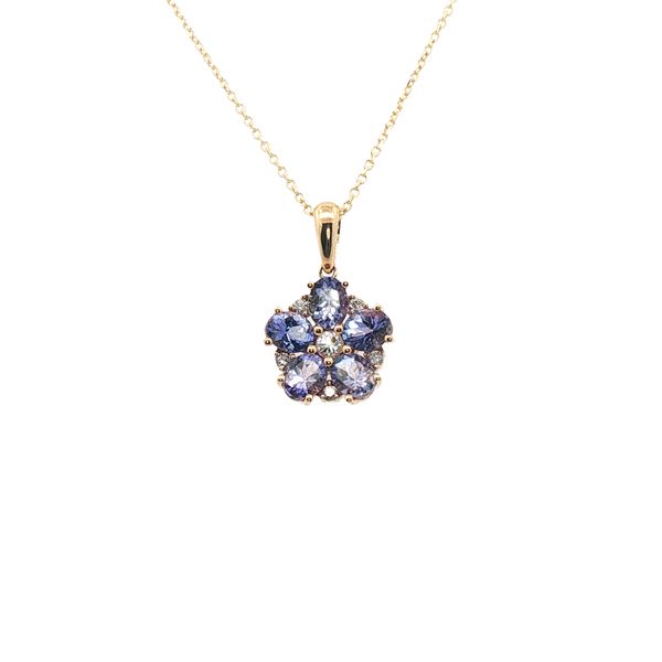 2.00cttw Tanzanite Flower Pendant in 14k Yellow Gold Clark's Diamond Jewelers Coeur d'Alene, ID