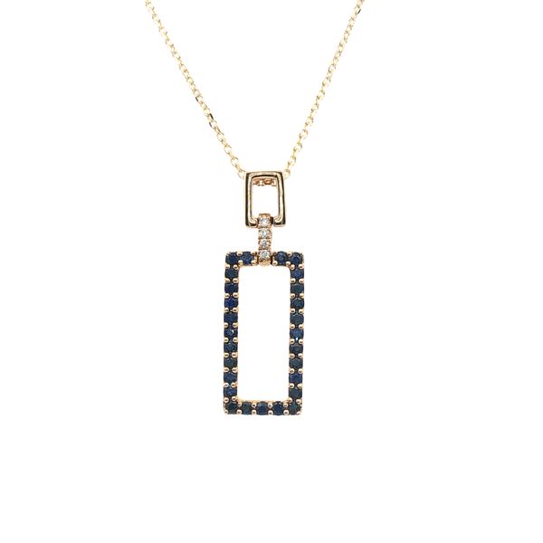 Sapphire and Diamond Rectangle Pendant Clark's Diamond Jewelers Coeur d'Alene, ID