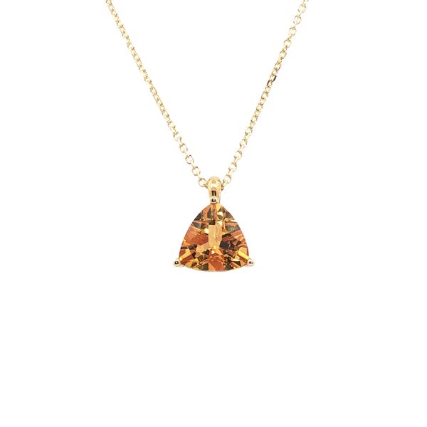 1.58ct Trillion Cut Citrine Pendant in 14k Yellow Gold Clark's Diamond Jewelers Coeur d'Alene, ID