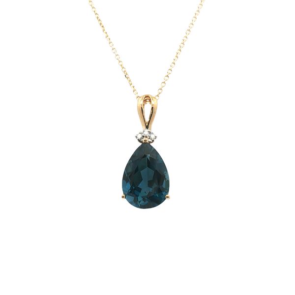 London Blue Topaz Pendant in 14k Yellow Gold Clark's Diamond Jewelers Coeur d'Alene, ID