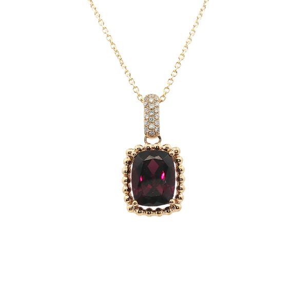 Rhodolite Garnet Pendant in 14k Yellow Gold Clark's Diamond Jewelers Coeur d'Alene, ID