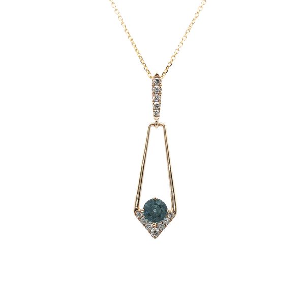 Montana Sapphire and Diamond Pendant in 14k Yellow Gold Clark's Diamond Jewelers Coeur d'Alene, ID