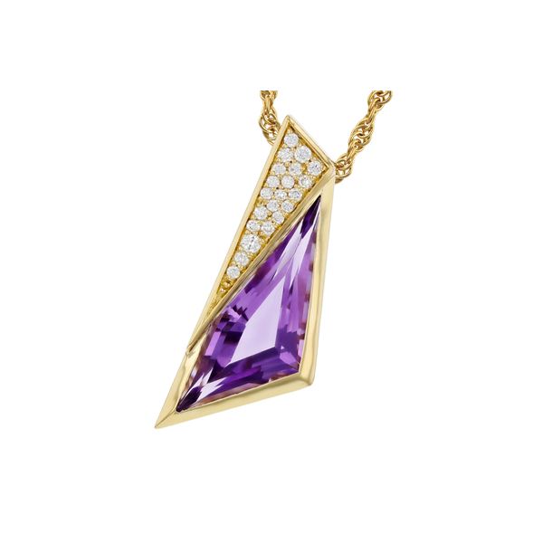 Amethyst Geometric Pendant in 14k Yellow Gold Clark's Diamond Jewelers Coeur d'Alene, ID