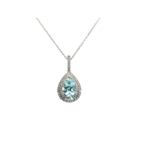 Aquamarine Double Halo Pendant Clark's Diamond Jewelers Coeur d'Alene, ID