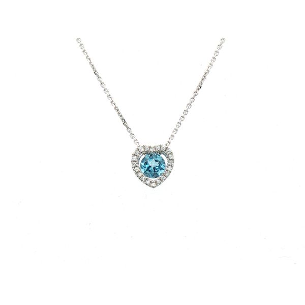Blue Topaz Heart Halo Pendant Clark's Diamond Jewelers Coeur d'Alene, ID