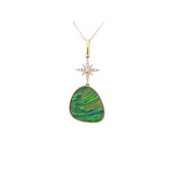 Opal Doublet with Diamond Star Pendant Clark's Diamond Jewelers Coeur d'Alene, ID