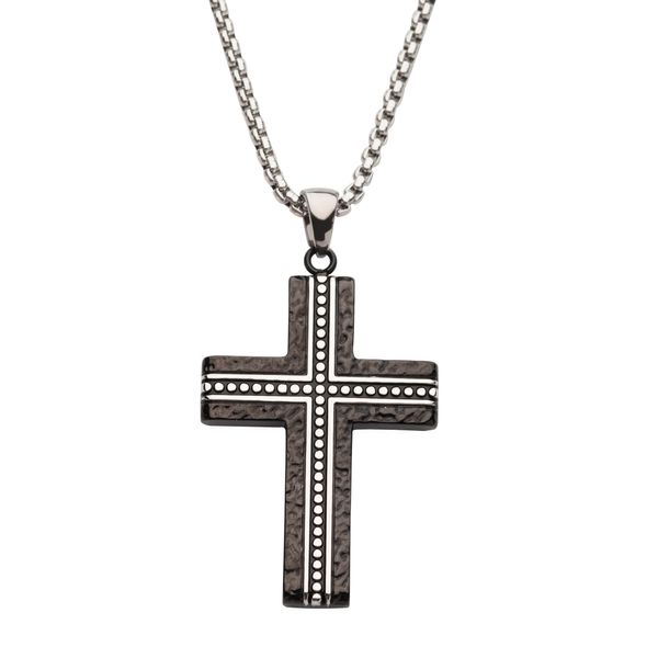 Hammered Cross Pendant - 24