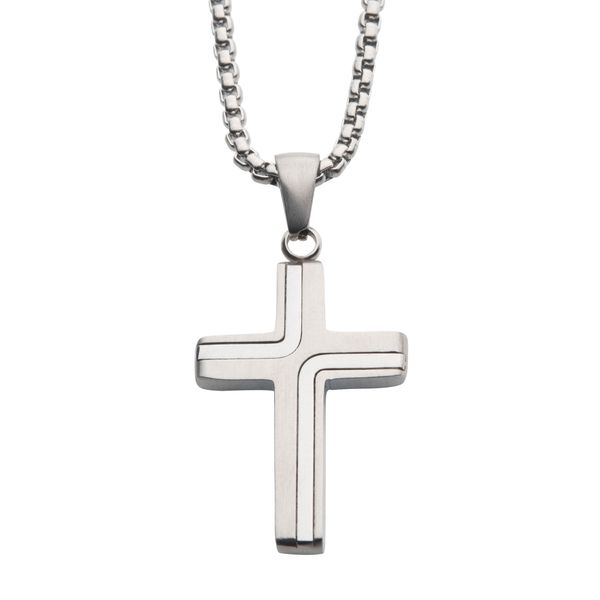 Steel Cross Pendant - 22
