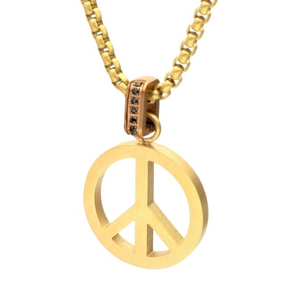 Plated Peace Symbol Pendant - 22