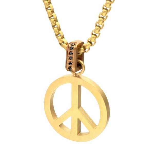 Plated Peace Symbol Pendant - 22