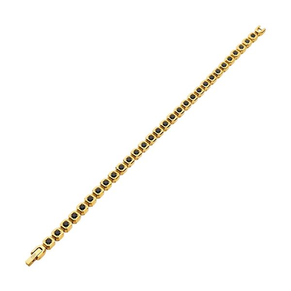 6mm Gold Plated Black Spinel Line Bracelet Clark's Diamond Jewelers Coeur d'Alene, ID