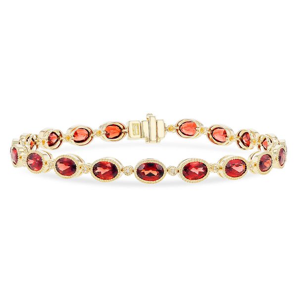 Garnet Bezel-Set Milgrain Bracelet Clark's Diamond Jewelers Coeur d'Alene, ID