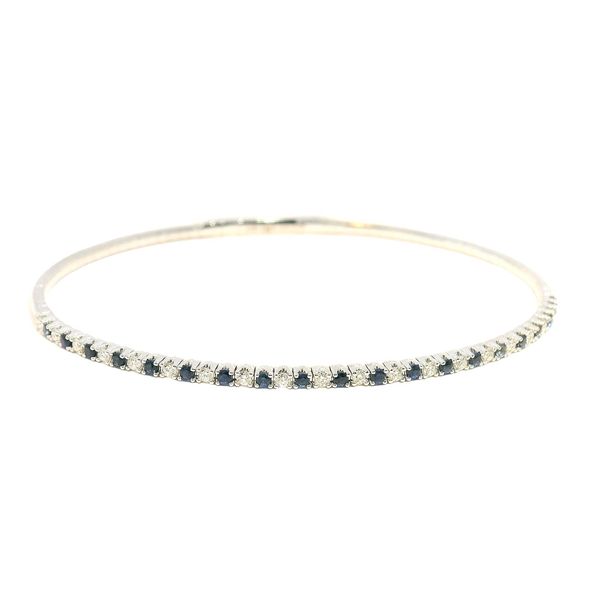 Sapphire & Diamond Flexible Bangle in 14k White Gold Clark's Diamond Jewelers Coeur d'Alene, ID