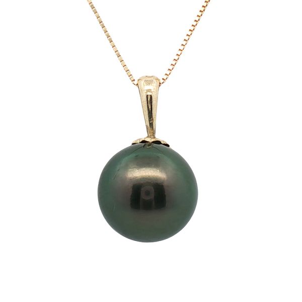 10mm Tahitian Pearl Solitaire Pendant in 14k Yellow Gold Clark's Diamond Jewelers Coeur d'Alene, ID