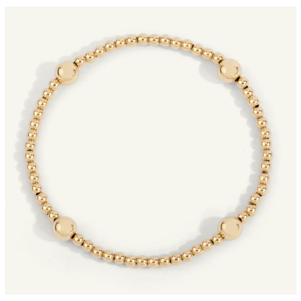 14kt Gold Filled Shine Bright Remix Bead Bracelet - 3MM & 6MM Clark's Diamond Jewelers Coeur d'Alene, ID