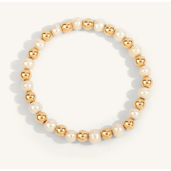 Pearl & 14kt Gold Filled Harmony Gemstone Bead Bracelet - 6MM Clark's Diamond Jewelers Coeur d'Alene, ID