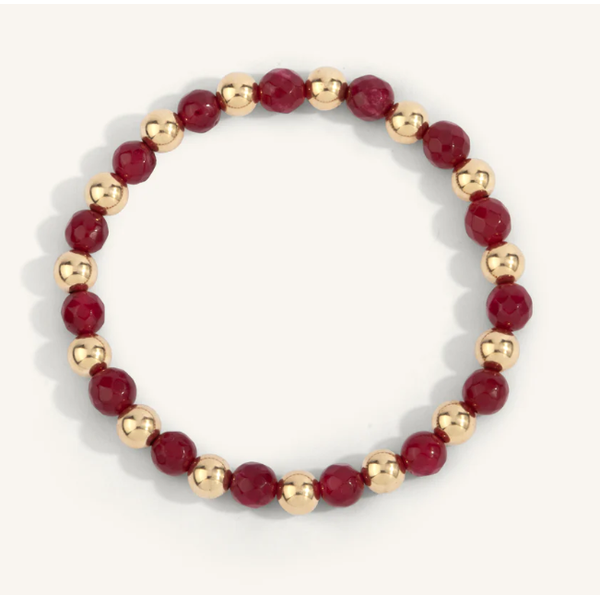 Ruby & 14kt Gold Filled Harmony Gemstone Bead Bracelet - 6MM Clark's Diamond Jewelers Coeur d'Alene, ID