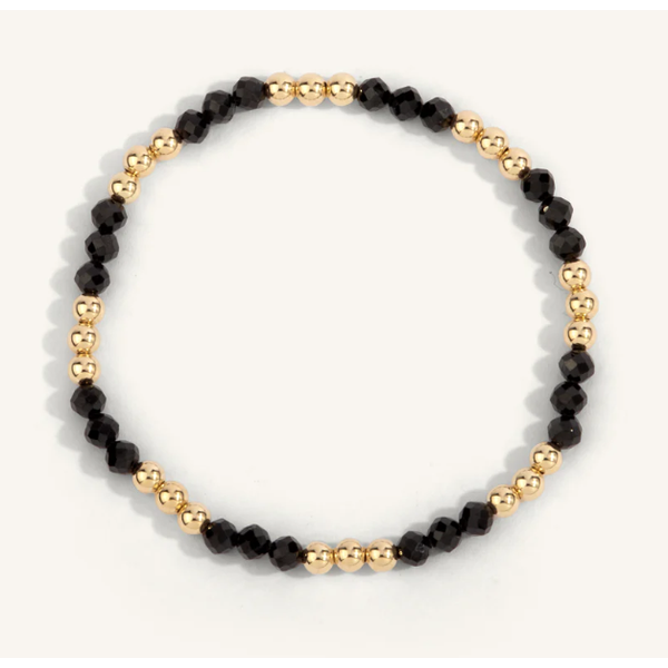 Black Spinel & 14kt Gold Filled Shine Bright Remix Bead Bracelet - 4MM Clark's Diamond Jewelers Coeur d'Alene, ID
