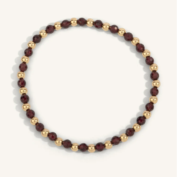 Garnet & 14kt Gold Filled Bead Bracelet - 4MM Clark's Diamond Jewelers Coeur d'Alene, ID