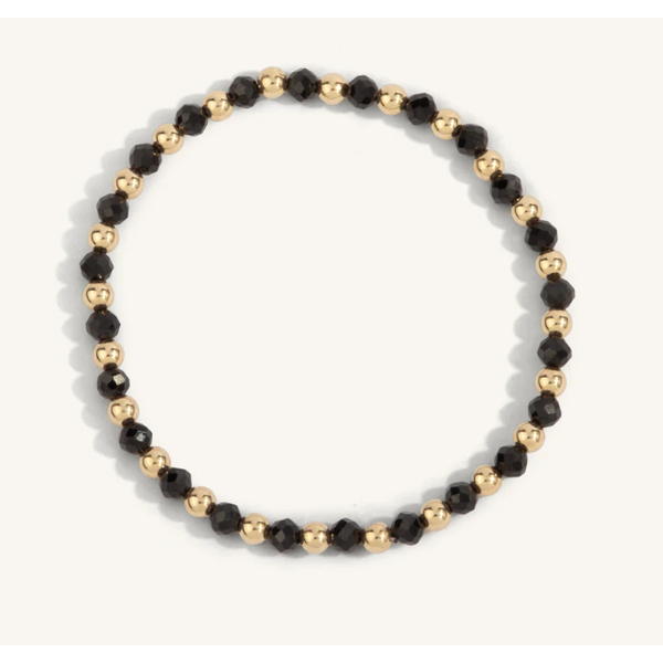 Black Spinel & 14kt Gold Filled Bead Bracelet - 4MM Clark's Diamond Jewelers Coeur d'Alene, ID