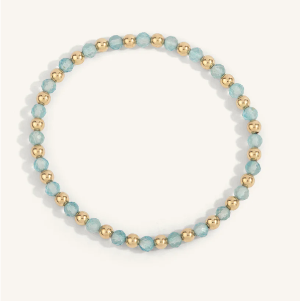 Blue Topaz & 14kt Gold Filled Bead Bracelet - 4MM Clark's Diamond Jewelers Coeur d'Alene, ID