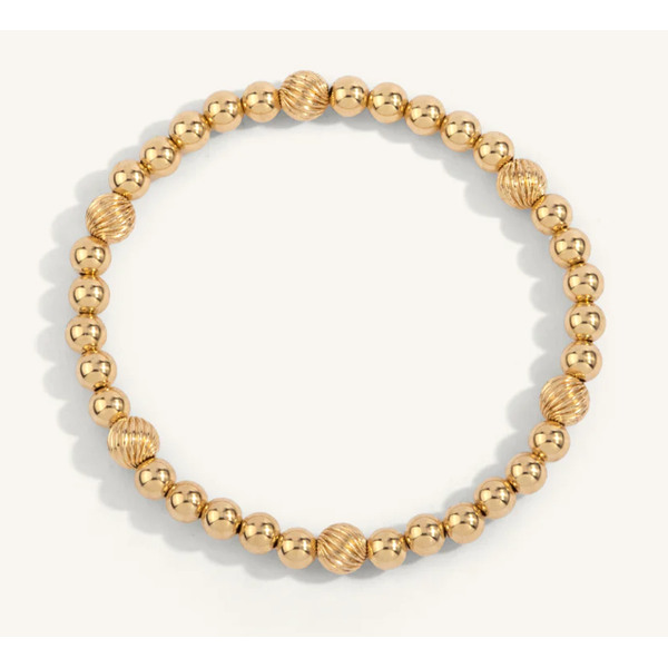 14kt Gold Filled 6mm Twisted and 5mm Round Bead Bracelet Clark's Diamond Jewelers Coeur d'Alene, ID