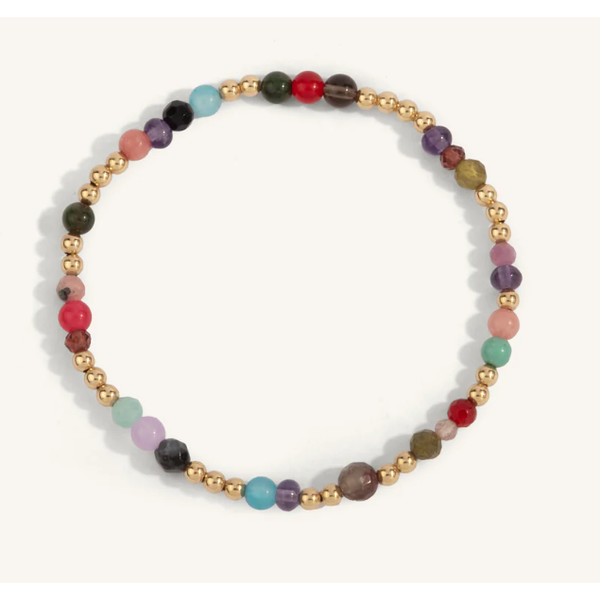 Mixed Gemstone & 14kt Gold Filled Journey Bead Bracelet - 3MM Clark's Diamond Jewelers Coeur d'Alene, ID