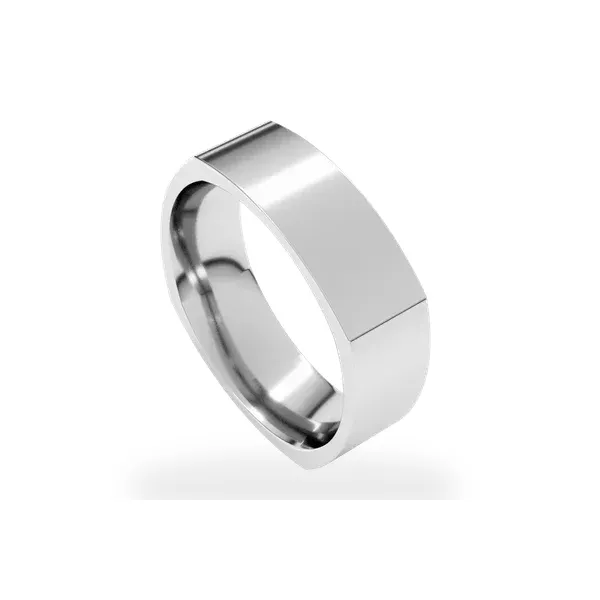 6mm Square Comfort-Fit Wedding Band in 14k White Gold Clark's Diamond Jewelers Coeur d'Alene, ID