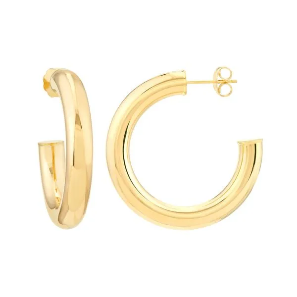 Open Hoop Earrings in 14k Yellow Gold Clark's Diamond Jewelers Coeur d'Alene, ID