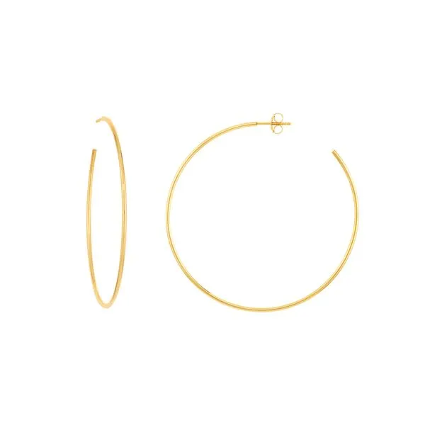1.2mm Hoop Post Earrings in 14k Yellow Gold Clark's Diamond Jewelers Coeur d'Alene, ID