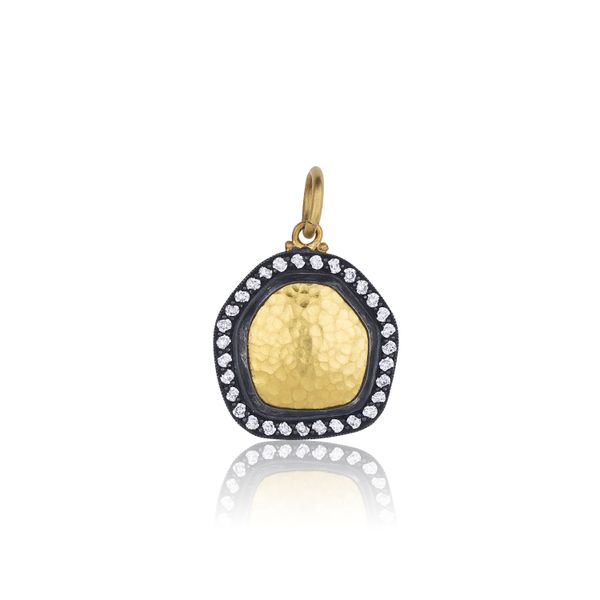 Diamond Halo Pendant with Fused Silver and 24k Yellow Gold Clark's Diamond Jewelers Coeur d'Alene, ID