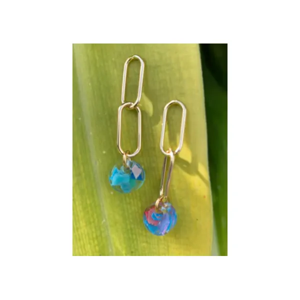 Ocean Plastics 'Delray Earrings' Classic Creations In Diamonds & Gold Venice, FL