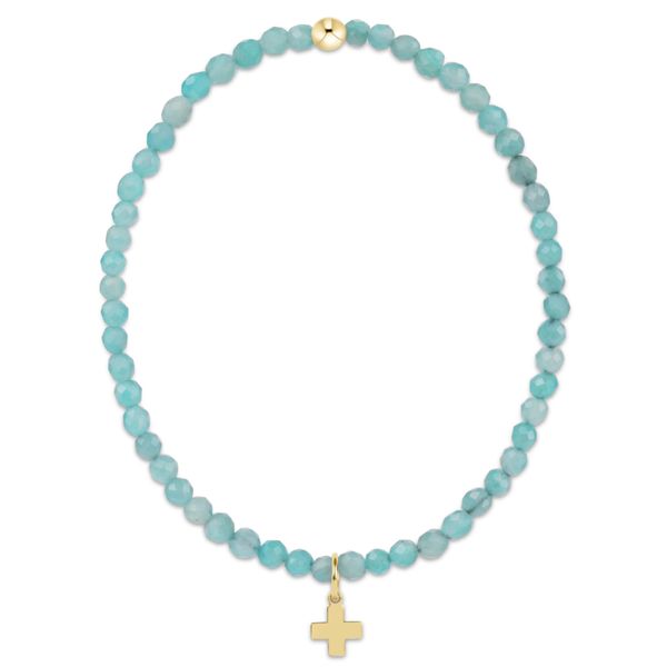 Enewton Classic Amazonite 3mm Bracelet - Signature Cross Gold Charm Classic Creations In Diamonds & Gold Venice, FL