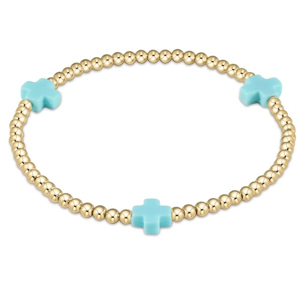 Enewton Signature Cross 3mm Gold Bracelet - Turquoise Classic Creations In Diamonds & Gold Venice, FL