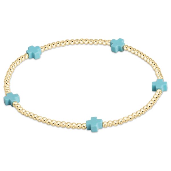 Enewton Signature Cross Small 2mm Gold Bracelet - Turquoise Classic Creations In Diamonds & Gold Venice, FL