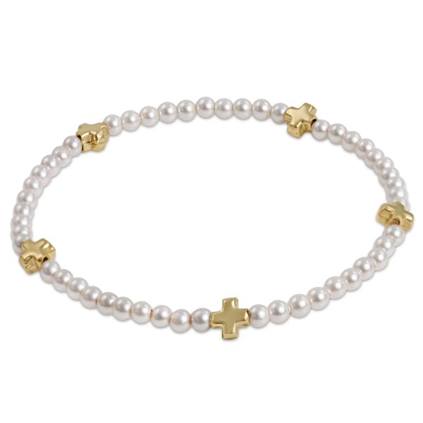 Enewton Signature Cross Small 3mm Pearl Bracelet - Gold Classic Creations In Diamonds & Gold Venice, FL