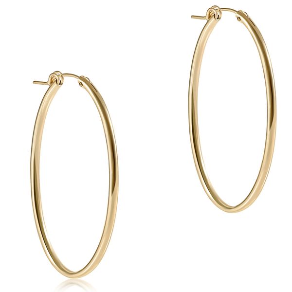 Enewton Oval Gold 2 inch Hoop - Smooth Classic Creations In Diamonds & Gold Venice, FL